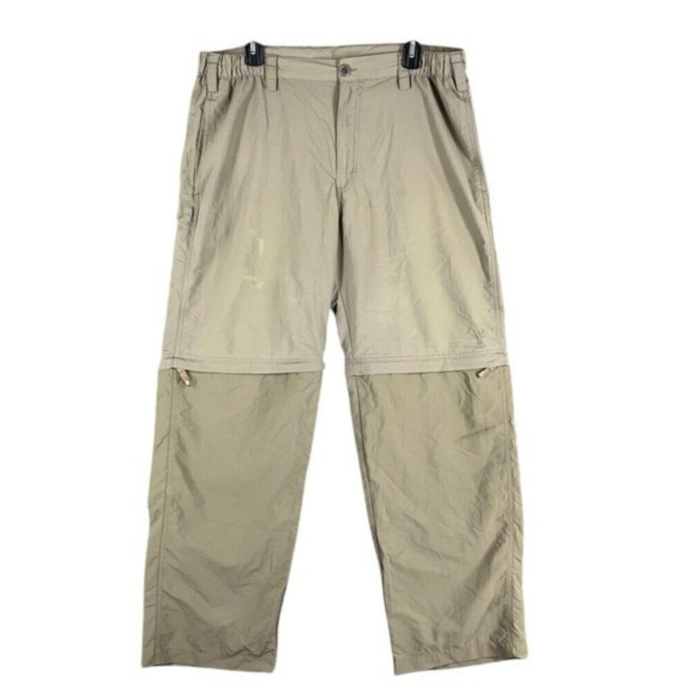 White Sierra Convertible‎ Pants Men L Zip Off Hiking Travel Outdoor Utility